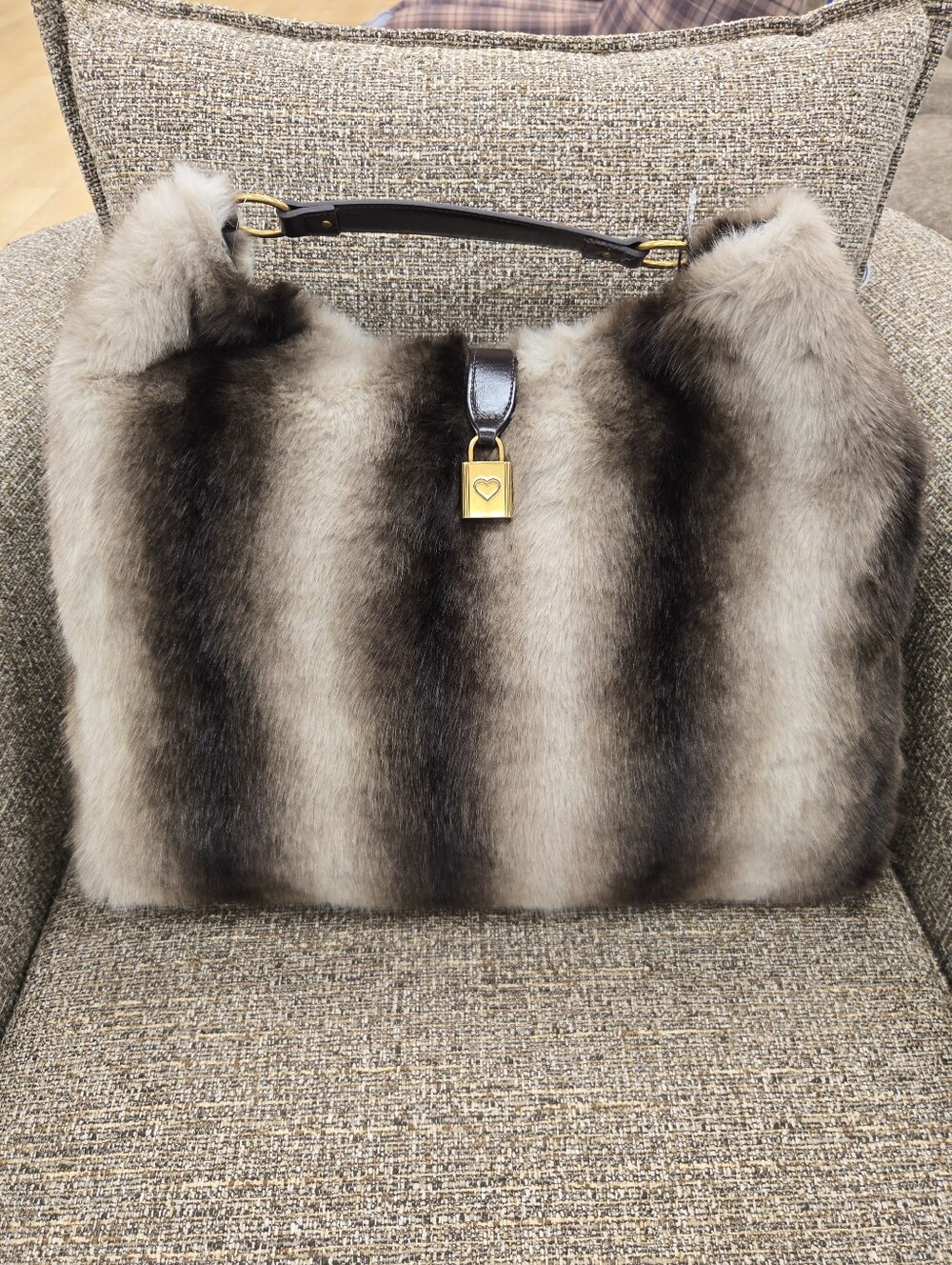 Betsey Johnson Faux Fur Shoulder Handbag